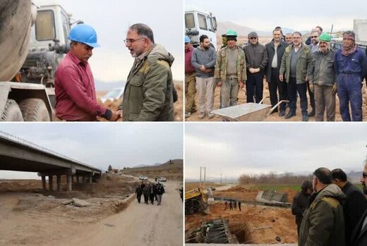 بازدید استاندار از روند ساخت پل و جاده بلیلوند در خرم آباد