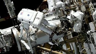گیر افتادن فضانورد ناسا هنگام پیادروی فضایی / عکس