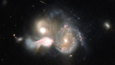 برخورد سهمگین اما زیبای سه کهکشان از نگاه هابل / عکس