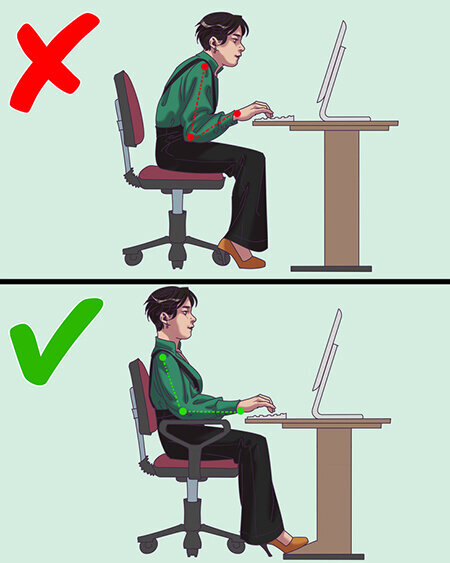 طرز صحیح نشستن روی صندلی/ عکس