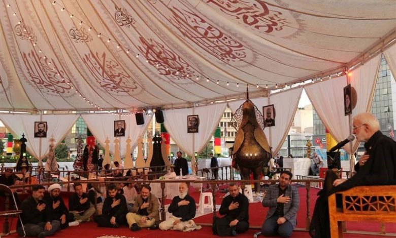 بزرگترین خیمه عاشورایی تهران در میدان هفت تیر برپا شد + تصاویر