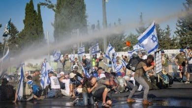 جنگ خیابانی پلیس اسرائیل با مخالفین کودتای قضایی نتانیاهو در قدس اشغالی