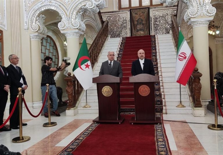 تاکید روسای مجلس ایران و الجزایر بر گسترش همکاریها در سطح بینالمللی