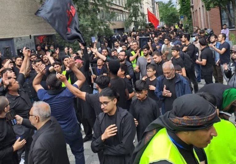 جلوهای از حضور عزاداران حسینی در بلژیک + فیلم و تصویر