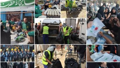 جمع‌‌آوری ۱۰۰۰ تن زباله طی ۱۰ روز گذشته در طریق‌الحسین(ع)