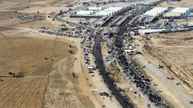 گزارش هوایی خبرنگار برگزیده های ایران از مرز مهران/ کمبود اتوبوس و تراکم سنگین زائران در پایانه برکت/ اکثر موکب‌ها ‌جمع شده‌اند + فیلم