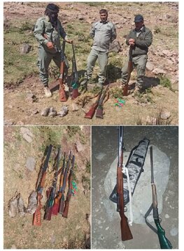 دستگیری ۷ شکارچی متخلف در منطقه شکار و صید ممنوع گرین لرستان