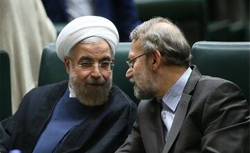 عکس همنشینی لاریجانی و روحانی در دیدار با رهبر انقلاب