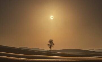 ناسا خورشیدگرفتگی در بیابان را شکار کرد/ عکس