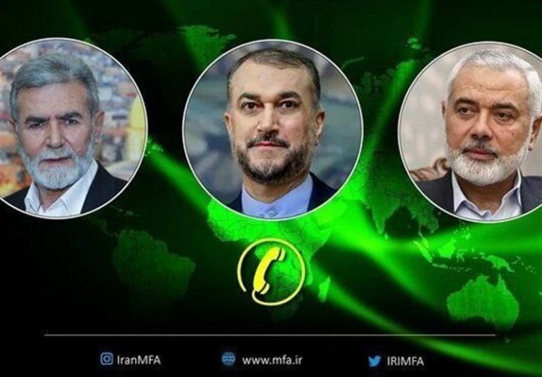 گفتوگوی تلفنی امیرعبداللهیان با رهبران مقاومت فلسطین/ هنیه: جبهه مقاومت توازن راهبردی جدیدی در منطقه ایجاد کرد