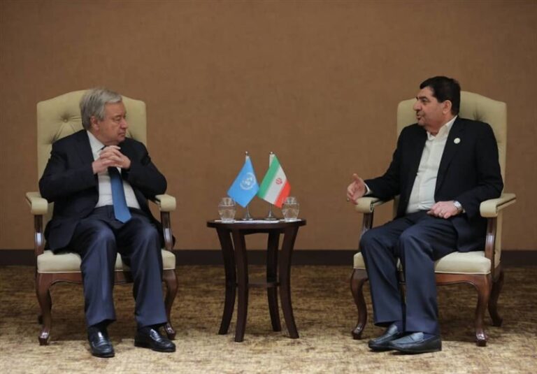مخبر در دیدار با گوترش: ایران با سیاست دو دولتی در فلسطین مخالف است/ راهحل مراجعه به آراء عمومی است