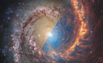 یک کهکشان از نگاه هابل و جیمزوب/ عکس