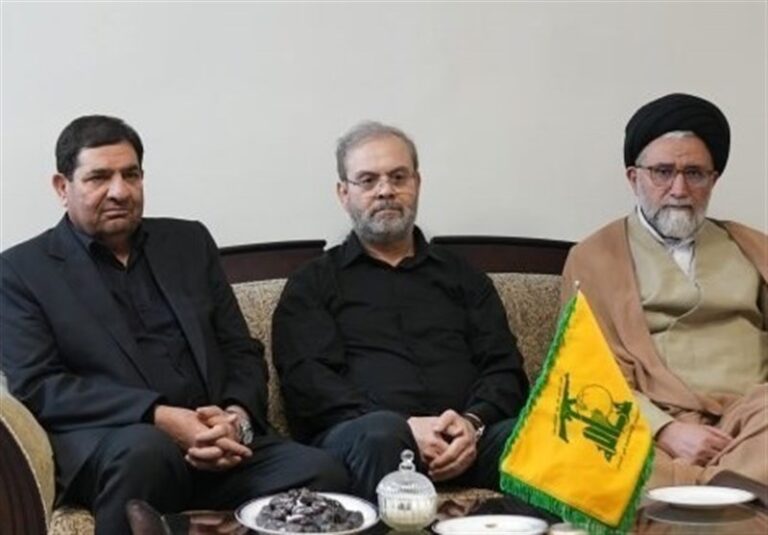 حضور مخبر در دفتر حزبالله برای تسلیت درگذشت والده نصرالله