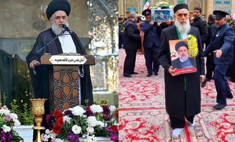 ماجرای لباس متفاوت حجت‌الاسلام مؤمنی در تشییع “شهید رئیسی”