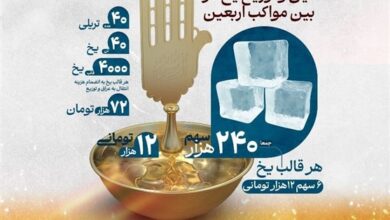 ۴۰ تن یخ با پویش «سقا» برای زائران اربعین فراهم می‌شود