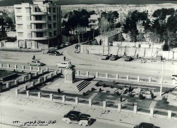تهران قدیم| دو زاویه متفاوت از میدان فردوسی تهران ۶۳ سال قبل