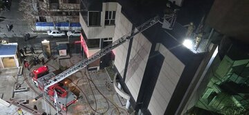 آتشسوزی در ساختمان پژوهشکده خیابان بنیهاشم