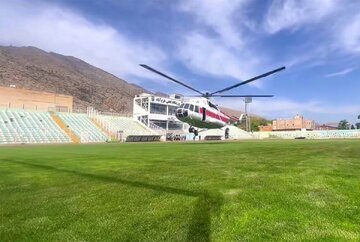 خشک کردن زمین فوتبال با بالگرد هلال احمر؛ مدیرعامل اخراج شد