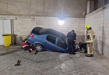 فرونشست یک هتل در مشهد