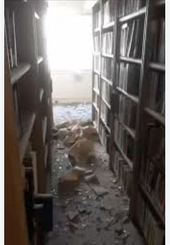 نگاهی به کتابخانه وزارت خارجه پس از حمله صیهونیستها