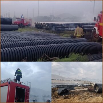 آتش سوزی انبار ضایعات شرکت آبفا در کرمانشاه مهار شد