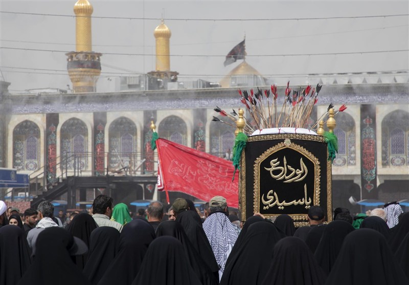 تشییع نمادین پیکر امام حسن (ع) در بینالحرمین + عکس