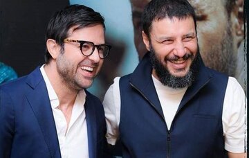 جواد عزتی و هومن سیدی روی فرش قرمز/ عکس