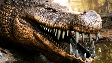 کروکودیل ۱۰ متری با دندان‌هایی به بزرگی موز / عکس