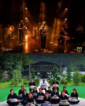 ۲۰ نوازنده با هنگدرام و خواننده جوانی که تلفیقی میخواند در ایرانمال