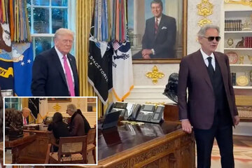 عکس | بوچلی خواننده سرشناس به دیدار ترامپ رفت