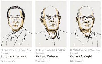 نوبل شیمی ۲۰۲۵ به توسعهدهندگان چارچوبهای فلز-آلی رسید