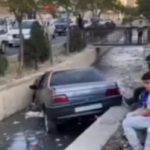 سقوط پژو ۴۰۵ در کانال آب نسیم شهر
