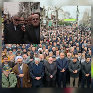 در حاشیه راهپیمایی ۲۲ بهمن لنگرود:بروجردی: پیام ملت ایران روشن است؛ آمریکا هیچ غلطی نمیتواند بکند