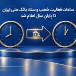ساعات فعالیت شعب و ستاد بانک ملی ایران تا پایان سال اعلام شد