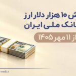 فروش ۱۰ هزار دلار ارز در بانک ملی ایران از ۱۱ مهرماه؛ شرایط دریافت